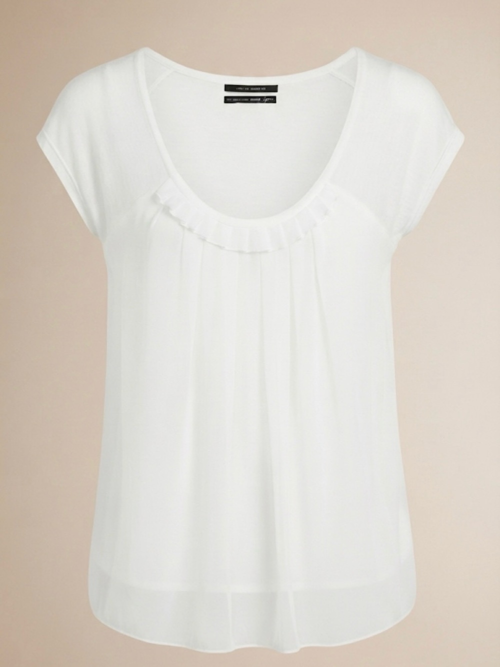 Club Monaco White Pleated Chiffon Blouse - Size Medium